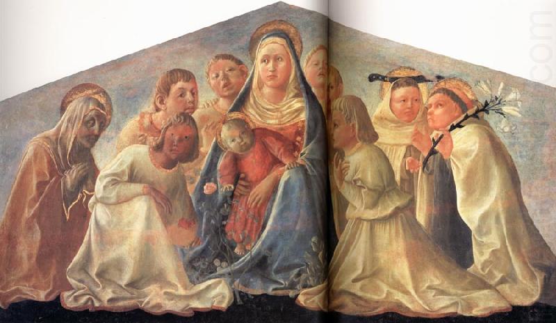 Fra Filippo Lippi Madonna of Humility with Angels and Carmelite Saints china oil painting image